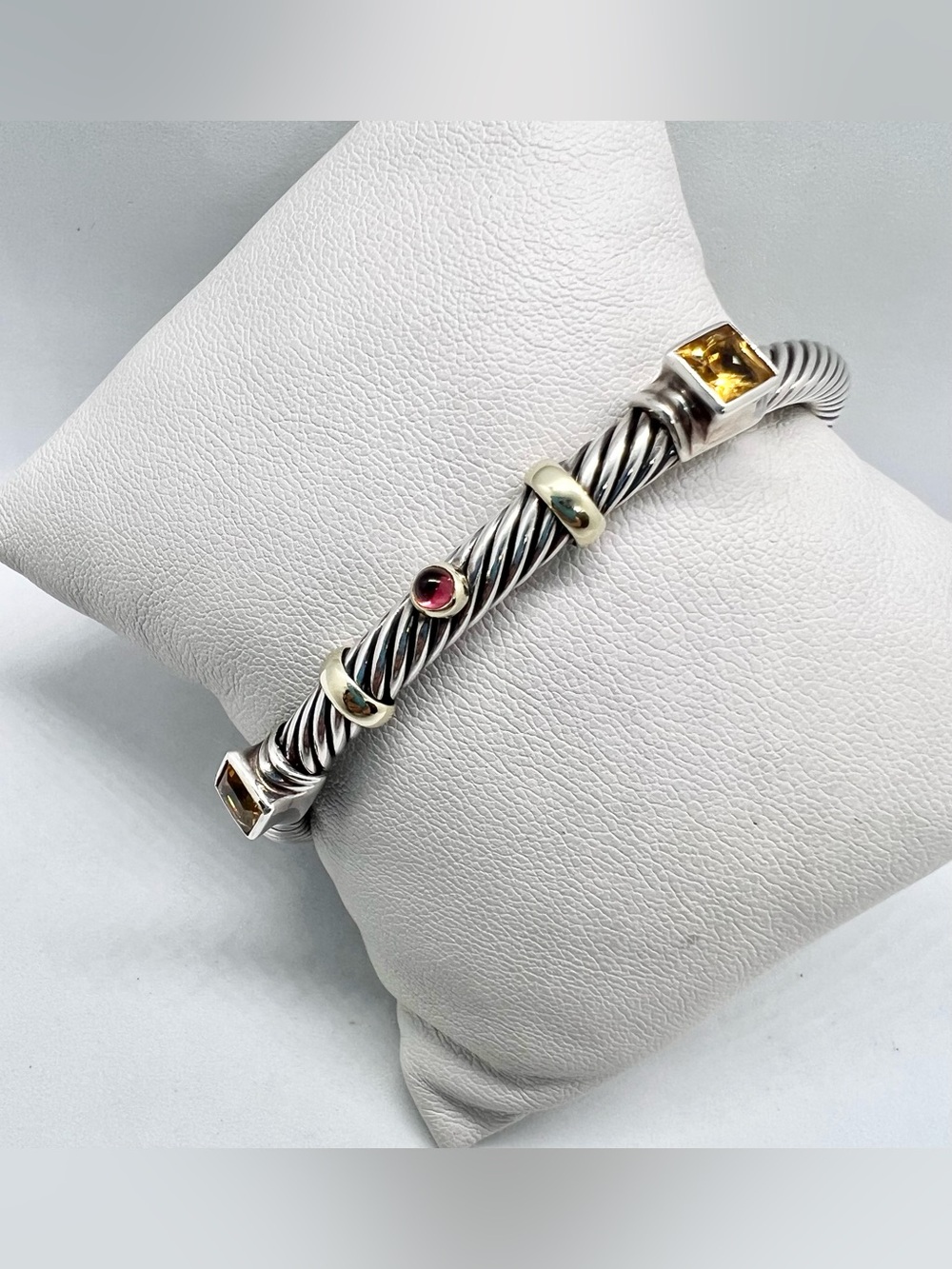 David Yurman Renaissance Station Bracelet with Citrine, Tourmaline and Gold - Picture 10 of 12